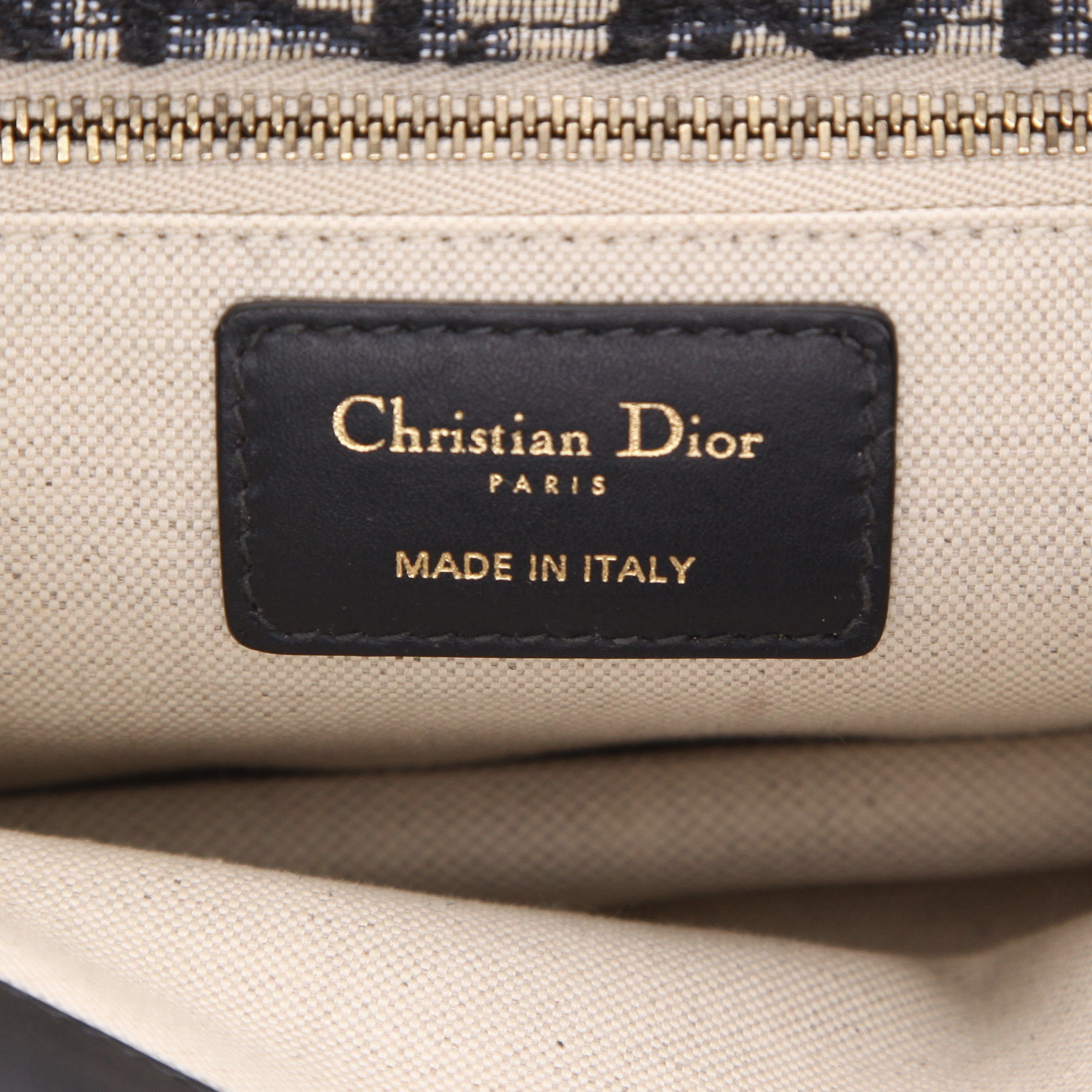 Dior   handbag  in blue monogram canvas  and blue leather - Detail D2