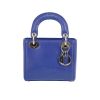 Bolso de mano Dior  Lady Dior modelo pequeño  en piel de pitón azul - 360 thumbnail