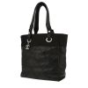 Chanel   handbag  in black quilted leather  and black canvas - 00pp thumbnail