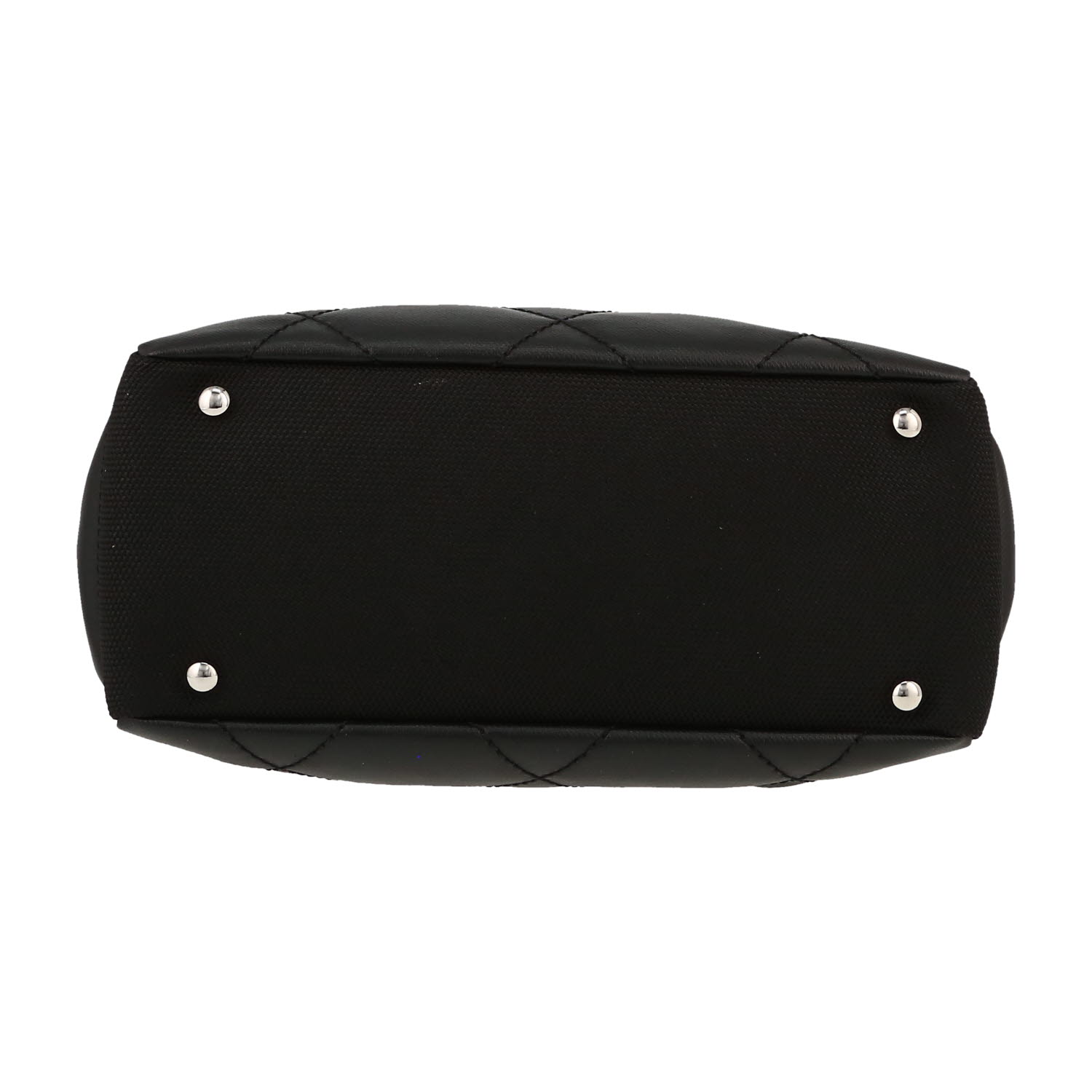 Borsa Chanel   in pelle trapuntata nera e tela nera - Detail D1