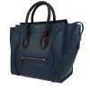 Sac à main Celine Luggage Mini en cuir bleu et noir - 00pp thumbnail