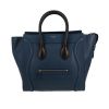 Sac à main Celine Luggage Mini en cuir bleu et noir - 360 thumbnail