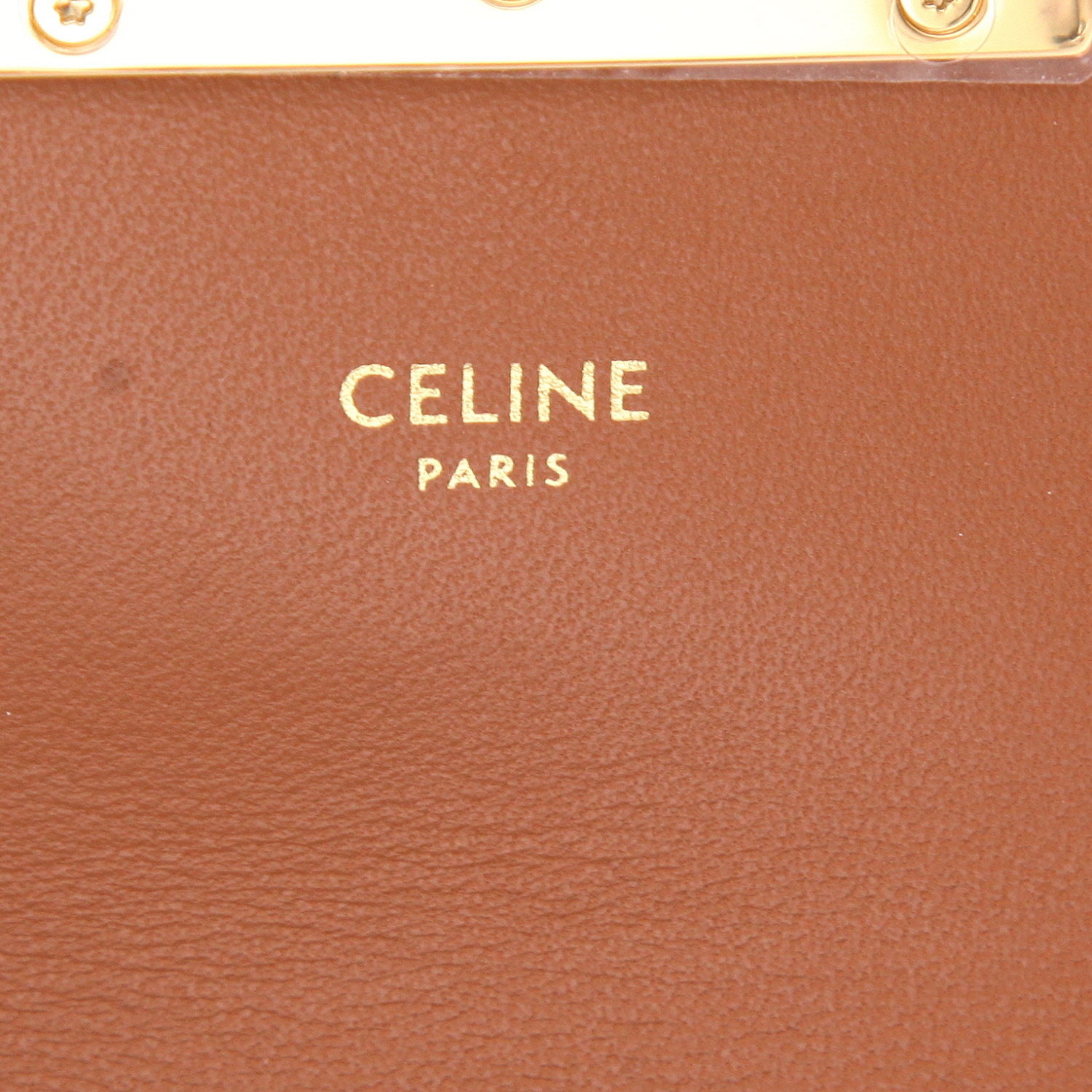 Celine  Claude handbag  "Triomphe" canvas  and brown leather - Detail D2