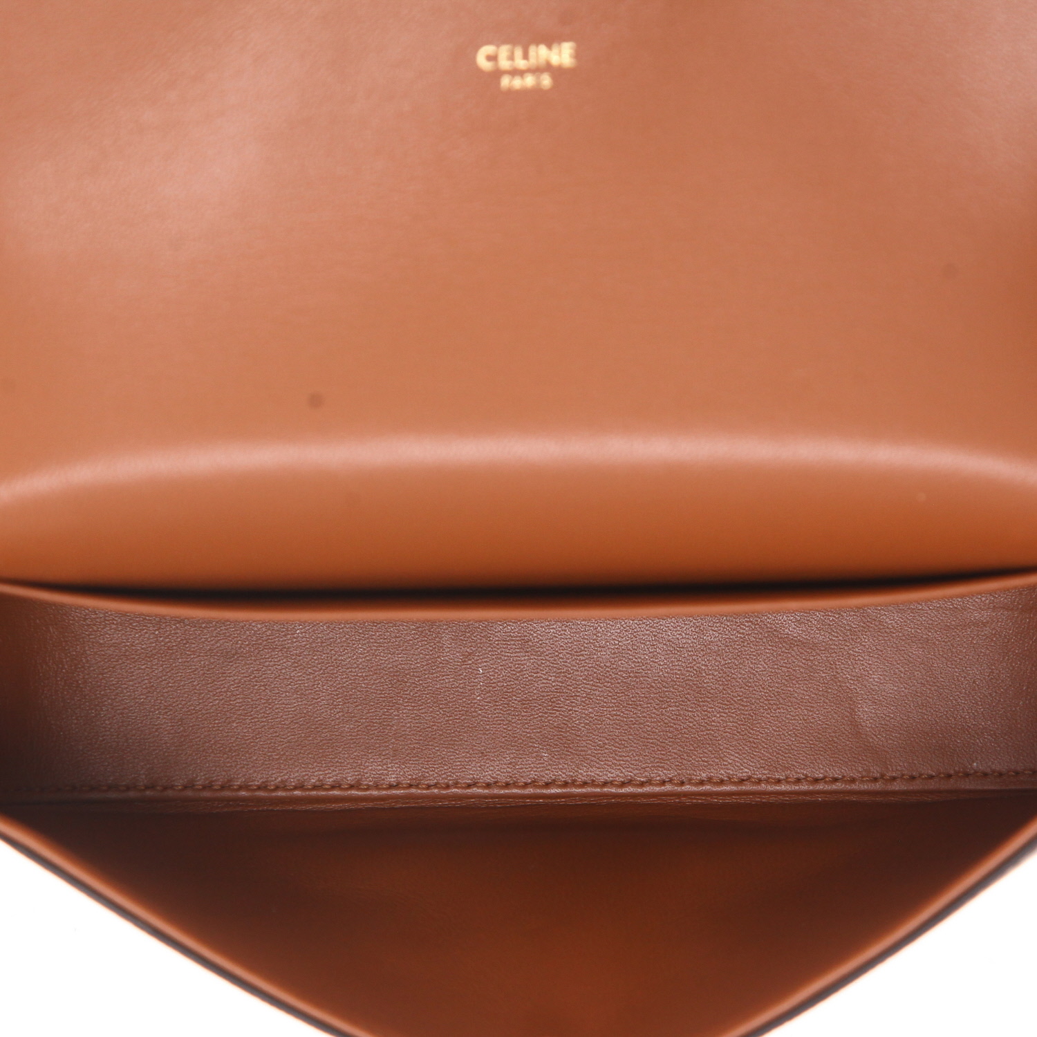 Sac à main Celine  Claude en toile Triomphe et cuir marron - Detail D3