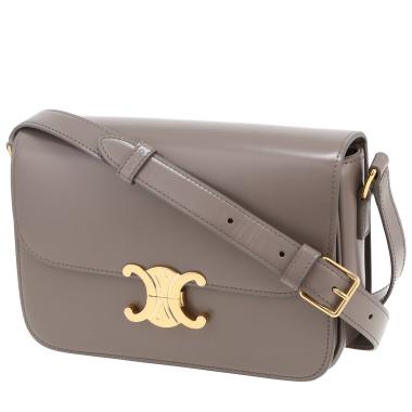 Borsa a tracolla Celine  Triomphe in pelle grigia