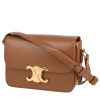 Borsa a tracolla Celine  Triomphe Teen in pelle marrone - 00pp thumbnail