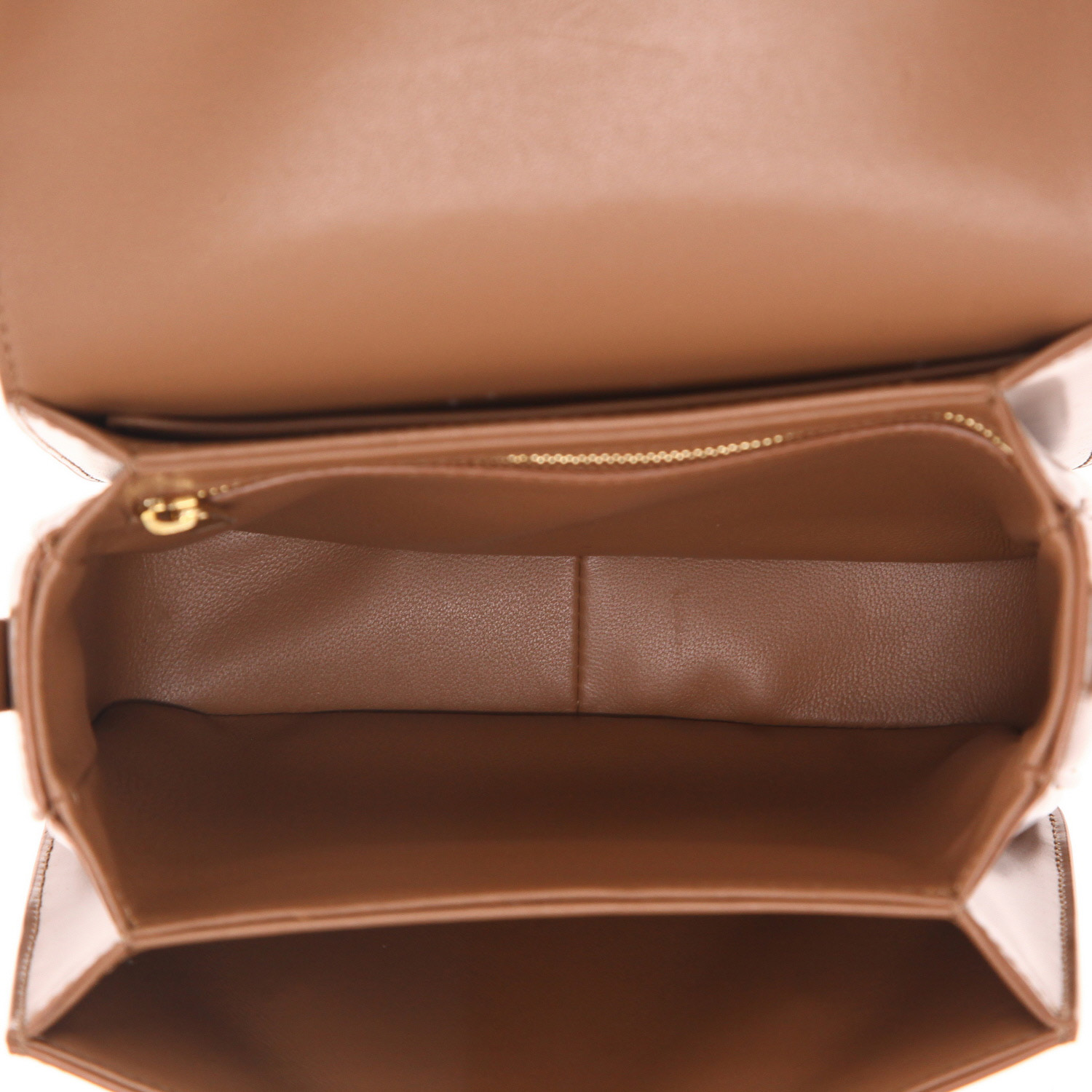 Bolso bandolera Celine  Triomphe Teen en cuero marrón - Detail D3