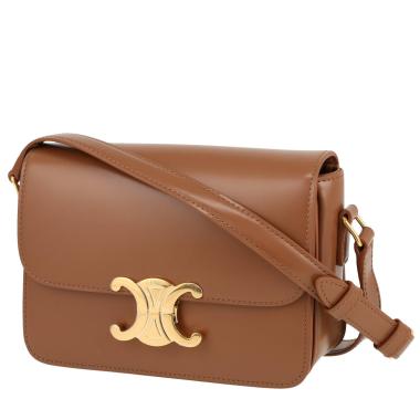 Borsa a tracolla Celine  Triomphe Teen in pelle marrone