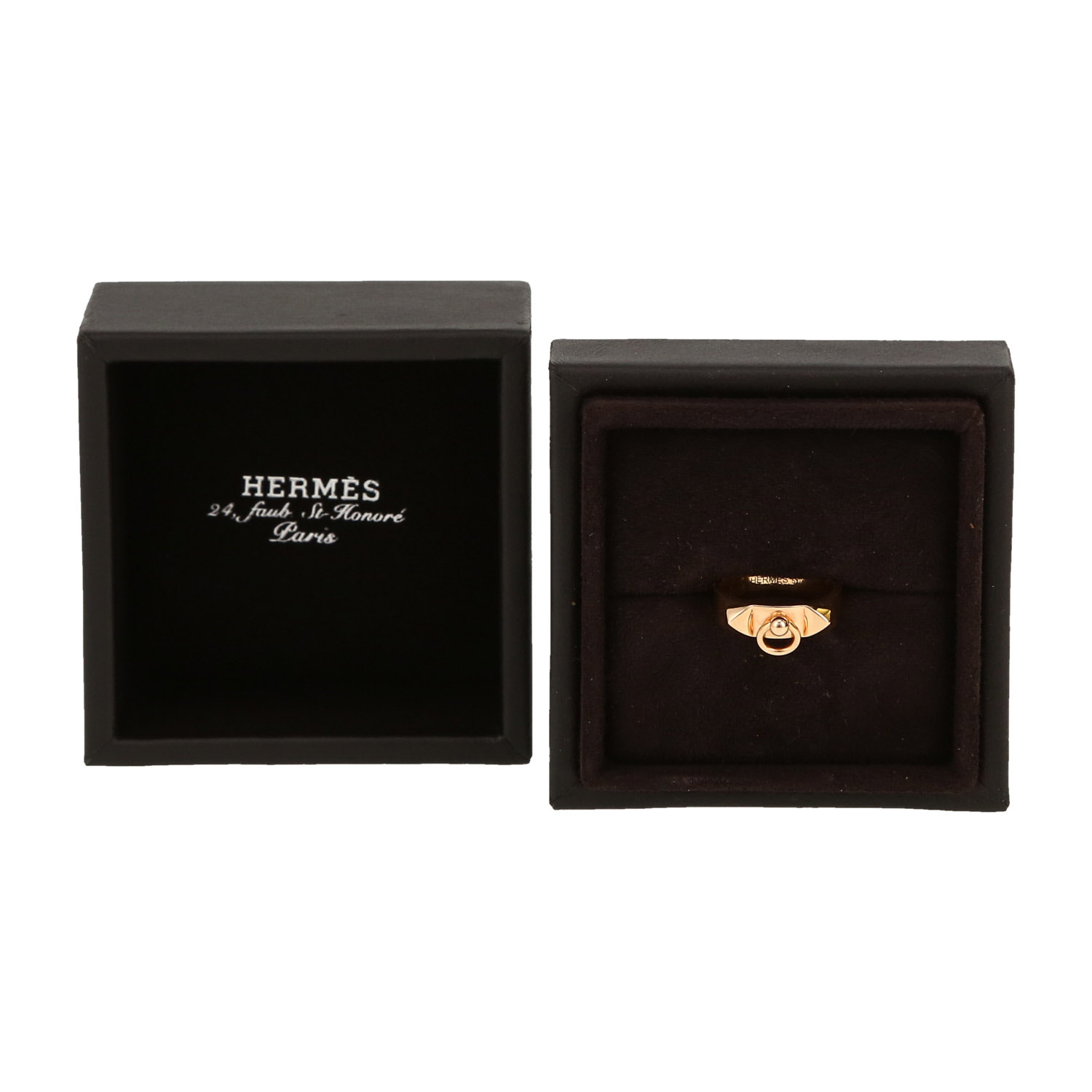 Anello Hermès Collier de chien in oro rosa - Detail D2