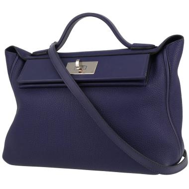 Bolso bandolera Hermès  24/24 en cuero togo Bleu Encre
