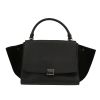 Sac à main Celine  Trapeze en cuir noir et daim noir - 360 thumbnail