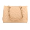 Chanel  Shopping GST bag worn on the shoulder or carried in the hand  in beige quilted grained leather - 360 thumbnail