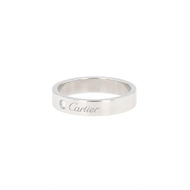 Alianza Cartier C de Cartier de platino y diamante