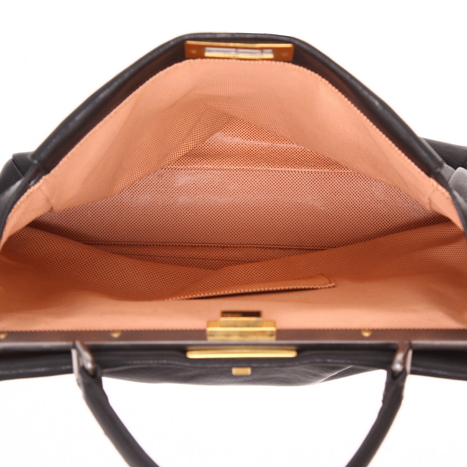 Bolso de mano Fendi  Peekaboo modelo grande  en cuero negro - Detail D4