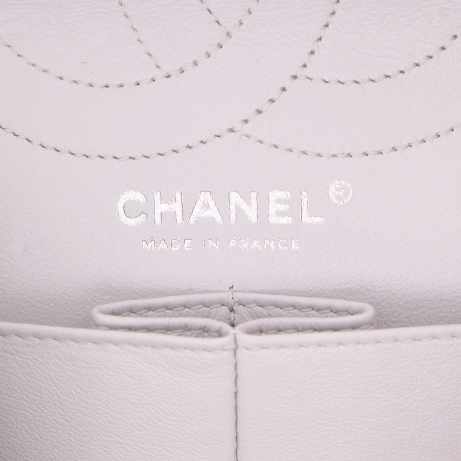 Borsa Chanel 2.55 in pelle trapuntata bianca - Detail D2