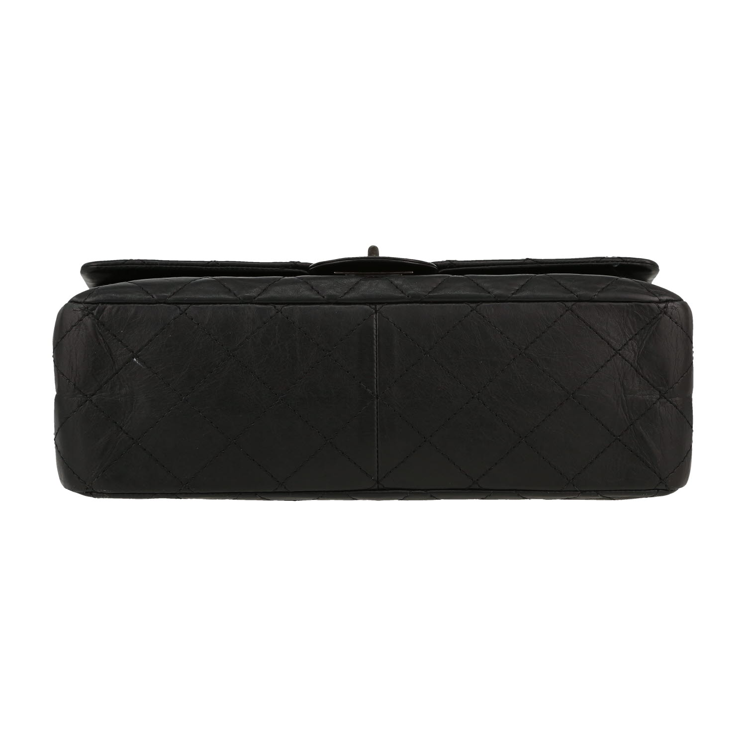 Bolso de mano Chanel 2.55 en cuero acolchado negro - Detail D1