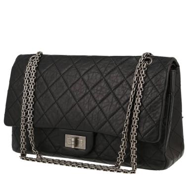Bolso de mano Chanel 2.55 en cuero acolchado negro