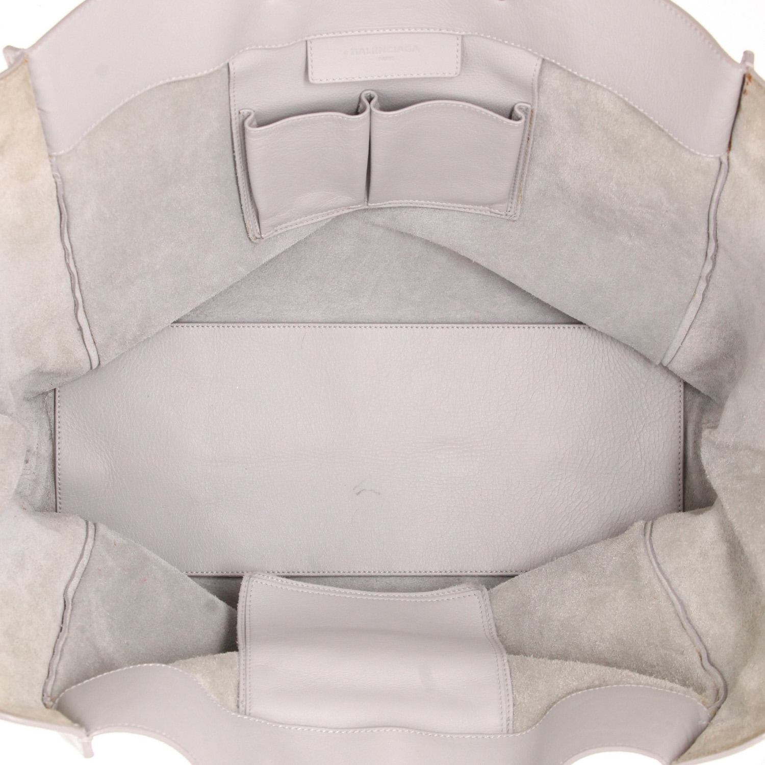 Sac cabas Balenciaga  Papier A3 en cuir gris - Detail D3