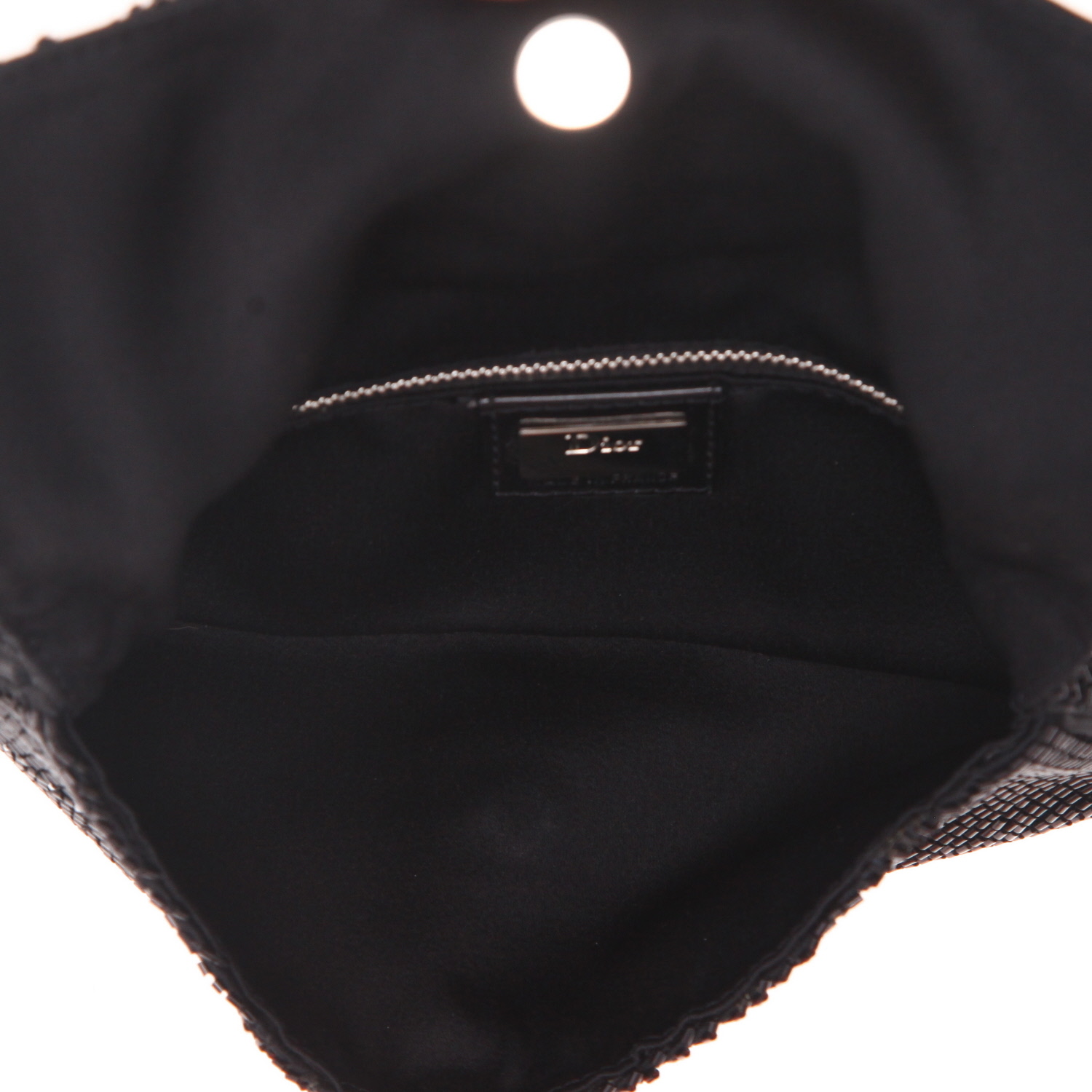 Pochette Dior   in raso nero e perle nere - Detail D3