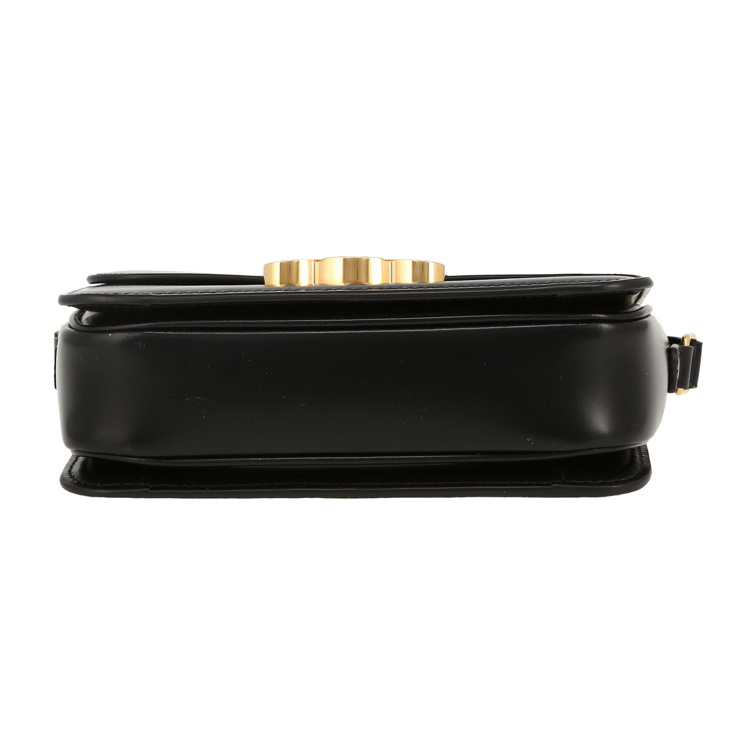 Sac bandoulière Celine  Triomphe Teen en cuir noir - Detail D1