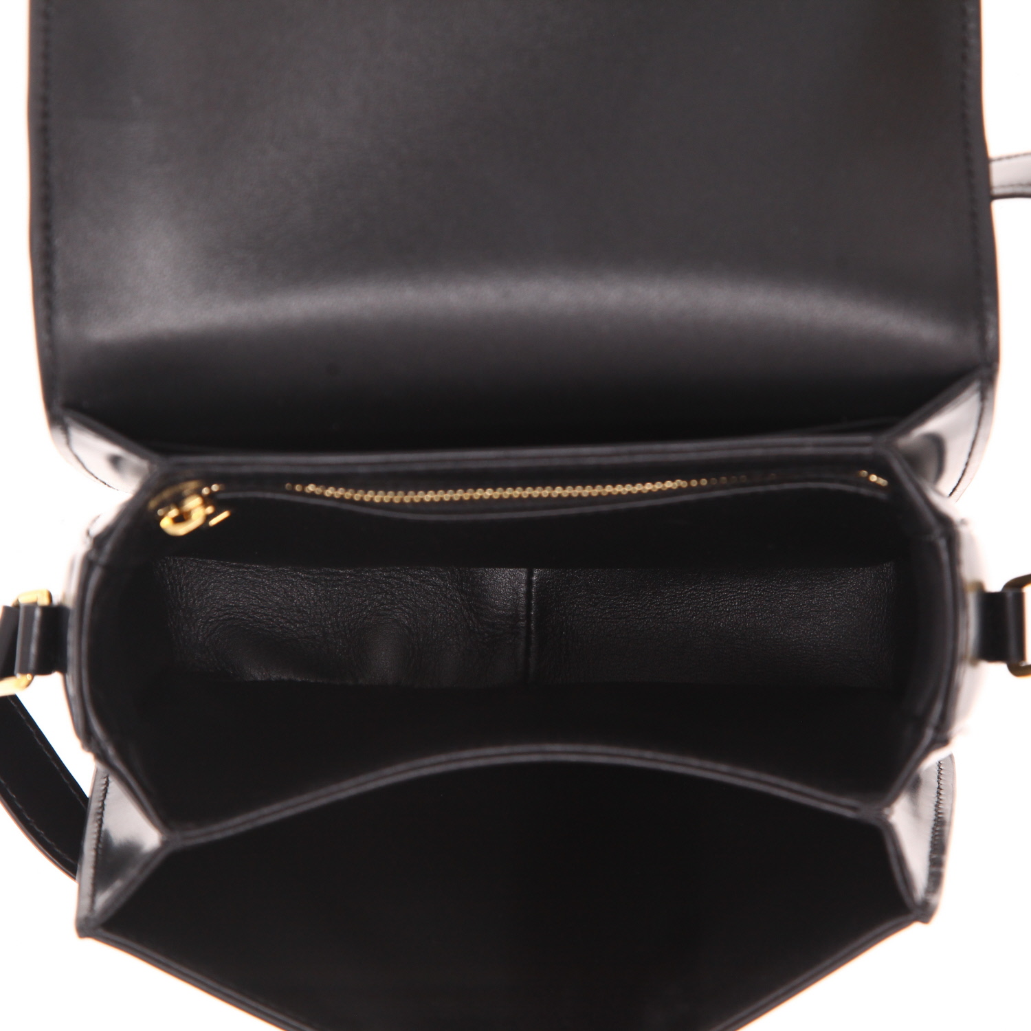 Bolso bandolera Celine  Triomphe Teen en cuero negro - Detail D3