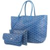 Goyard  Saint-Louis shopping bag  in blue Goyard canvas  and blue leather - 00pp thumbnail