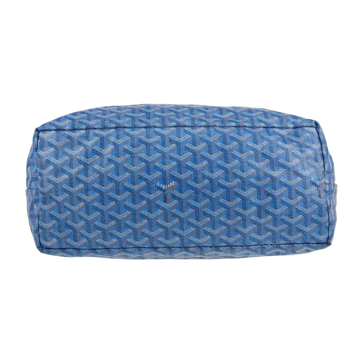 Shopping bag Goyard  Saint-Louis in tela Goyardine blu e pelle blu - Detail D1