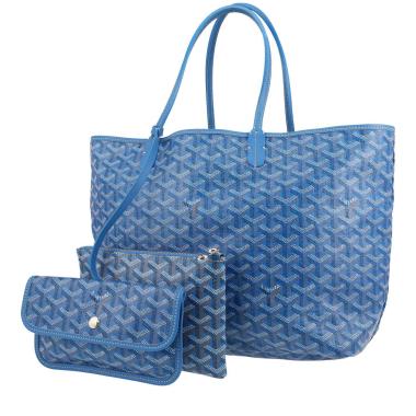 Shopping bag Goyard  Saint-Louis in tela Goyardine blu e pelle blu