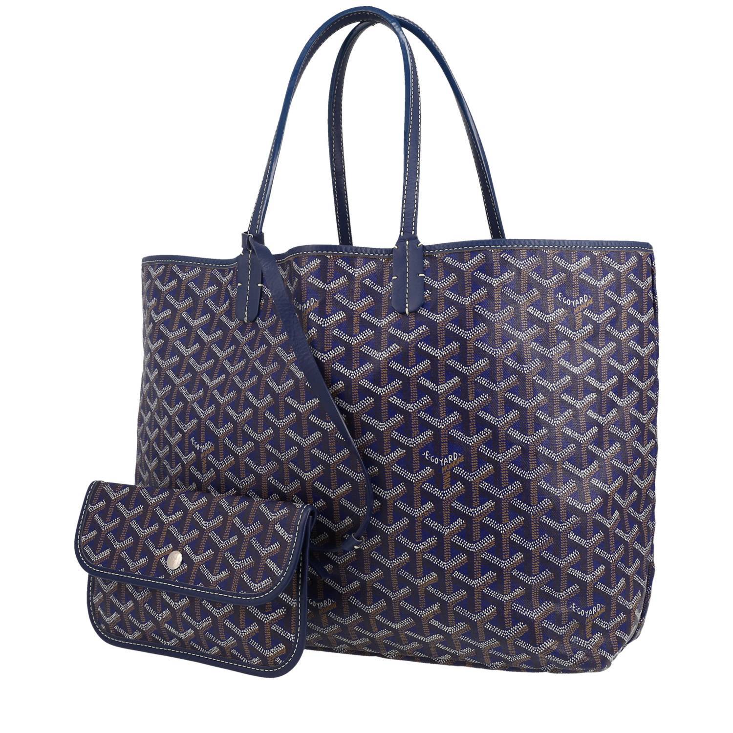Shopping bag Goyard  Saint-Louis in tela Goyardine blu e pelle blu