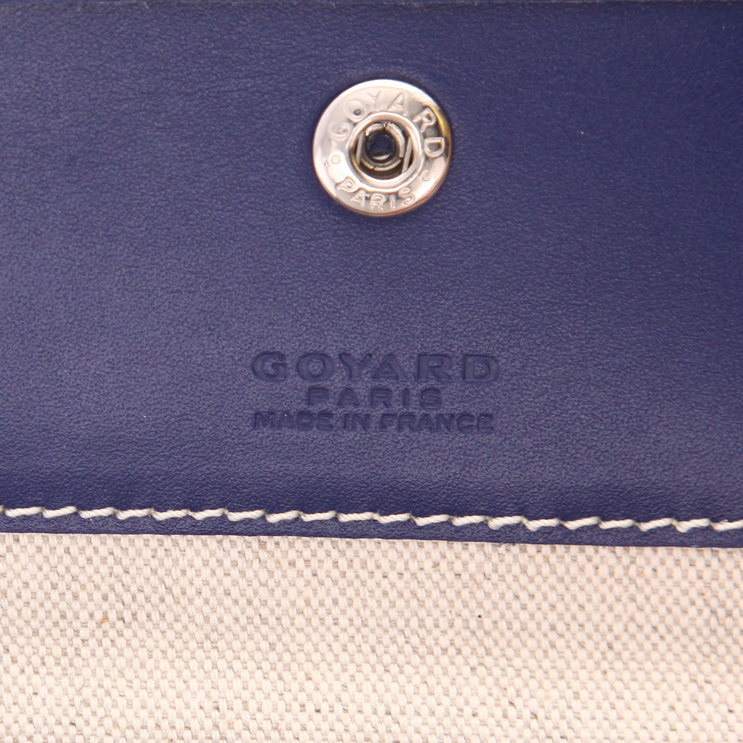 Bolso Cabás Goyard  Saint-Louis en tela Goyardine azul y cuero azul - Detail D2