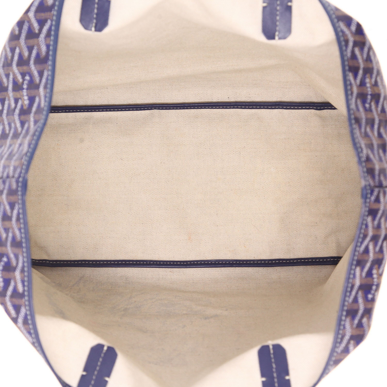 Goyard  Saint-Louis shopping bag  in blue Goyard canvas  and blue leather - Detail D3