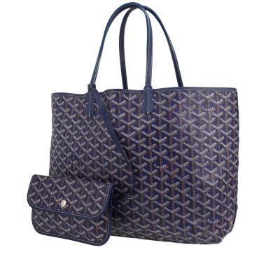 Shopping bag Goyard  Saint-Louis in tela Goyardine blu e pelle blu
