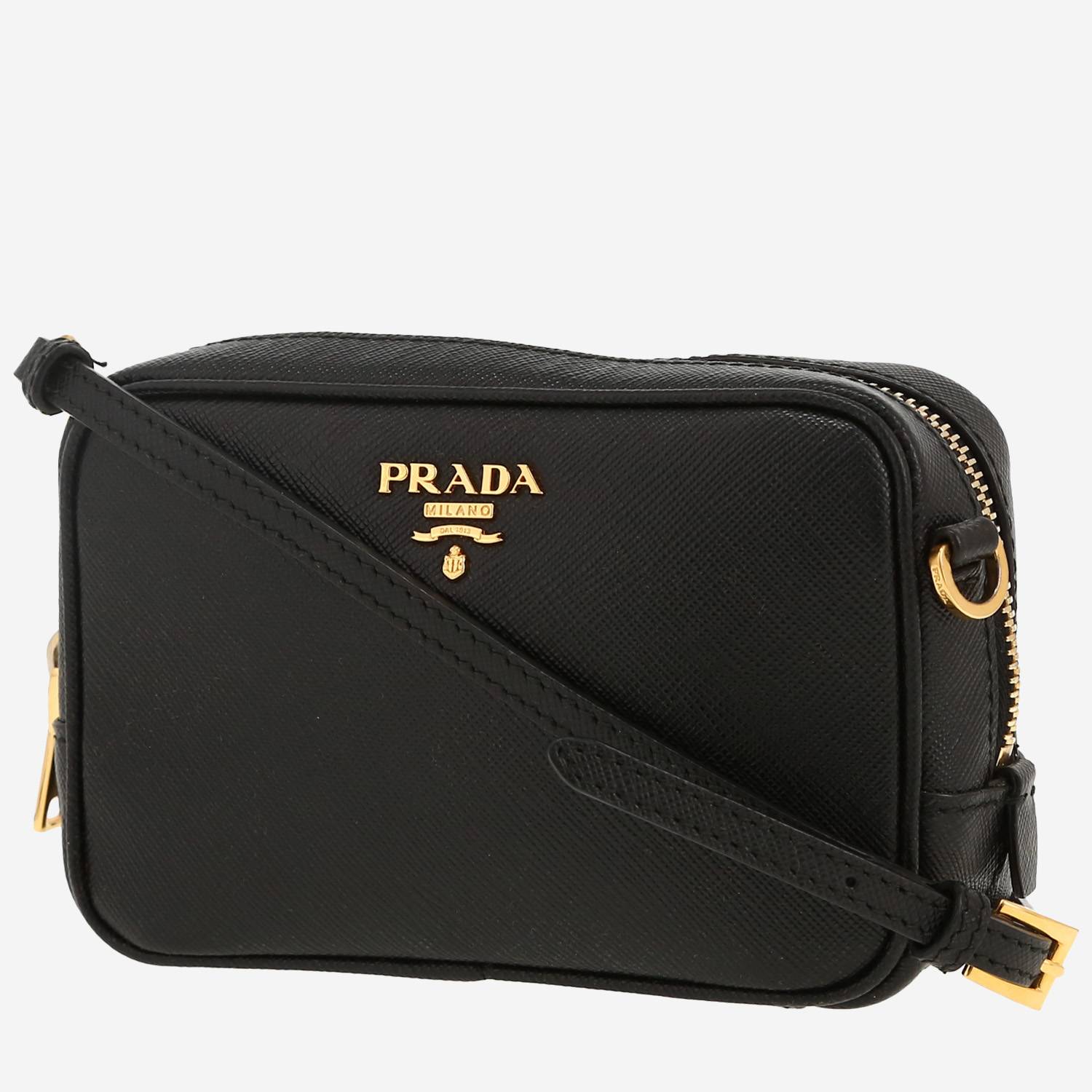 Borsa a tracolla Prada   in pelle saffiano nera