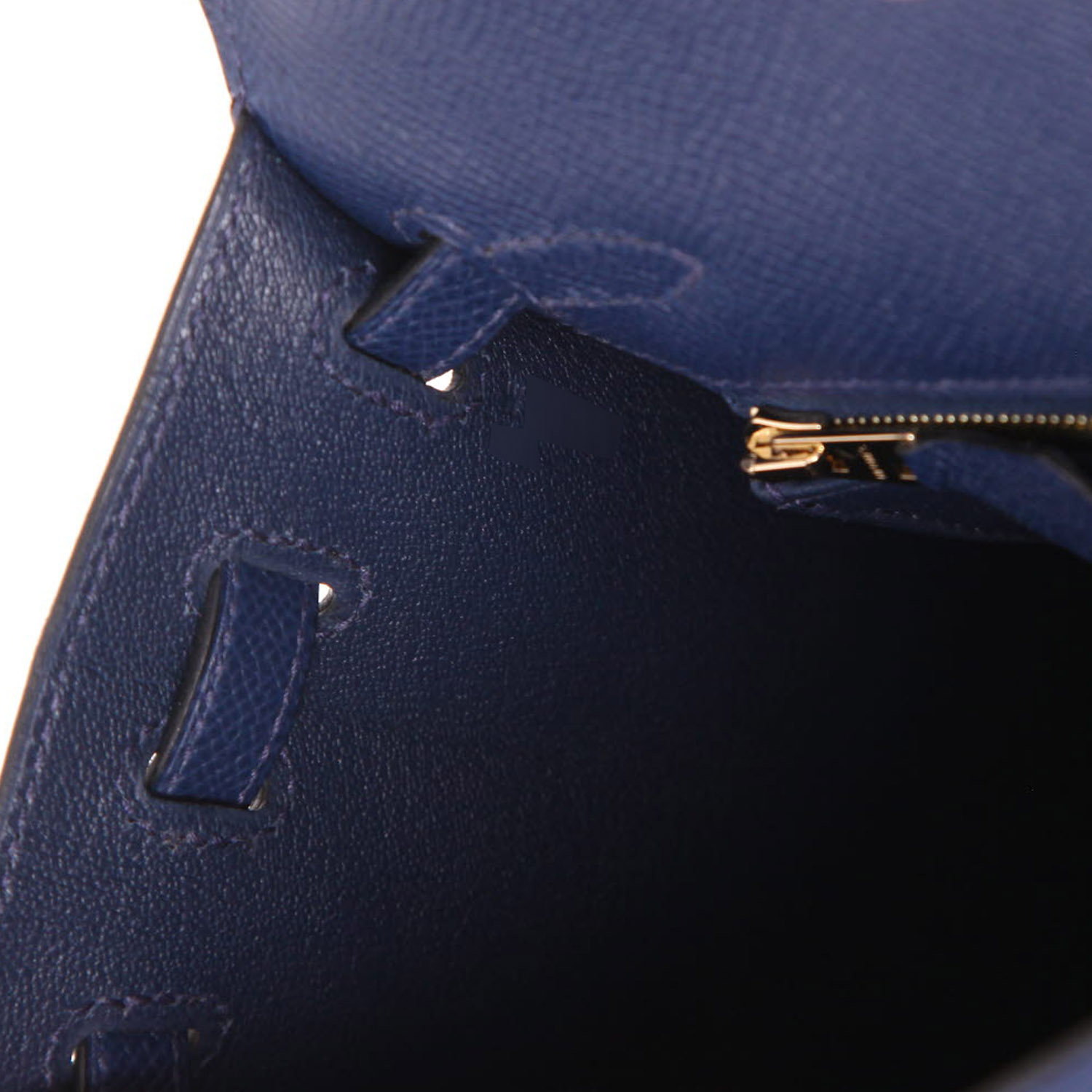 Hermès  Kelly 25 cm handbag  in navy blue epsom leather - Detail D4