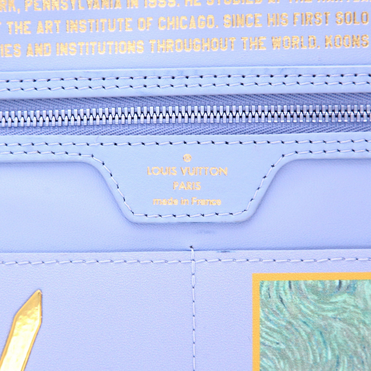 Sac cabas Louis Vuitton  Neverfull Editions Limitées moyen modèle  en cuir bleu - Detail D2