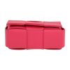 Bottega Veneta  Cassette mini  shoulder bag  in pink intrecciato leather - Detail D1 thumbnail