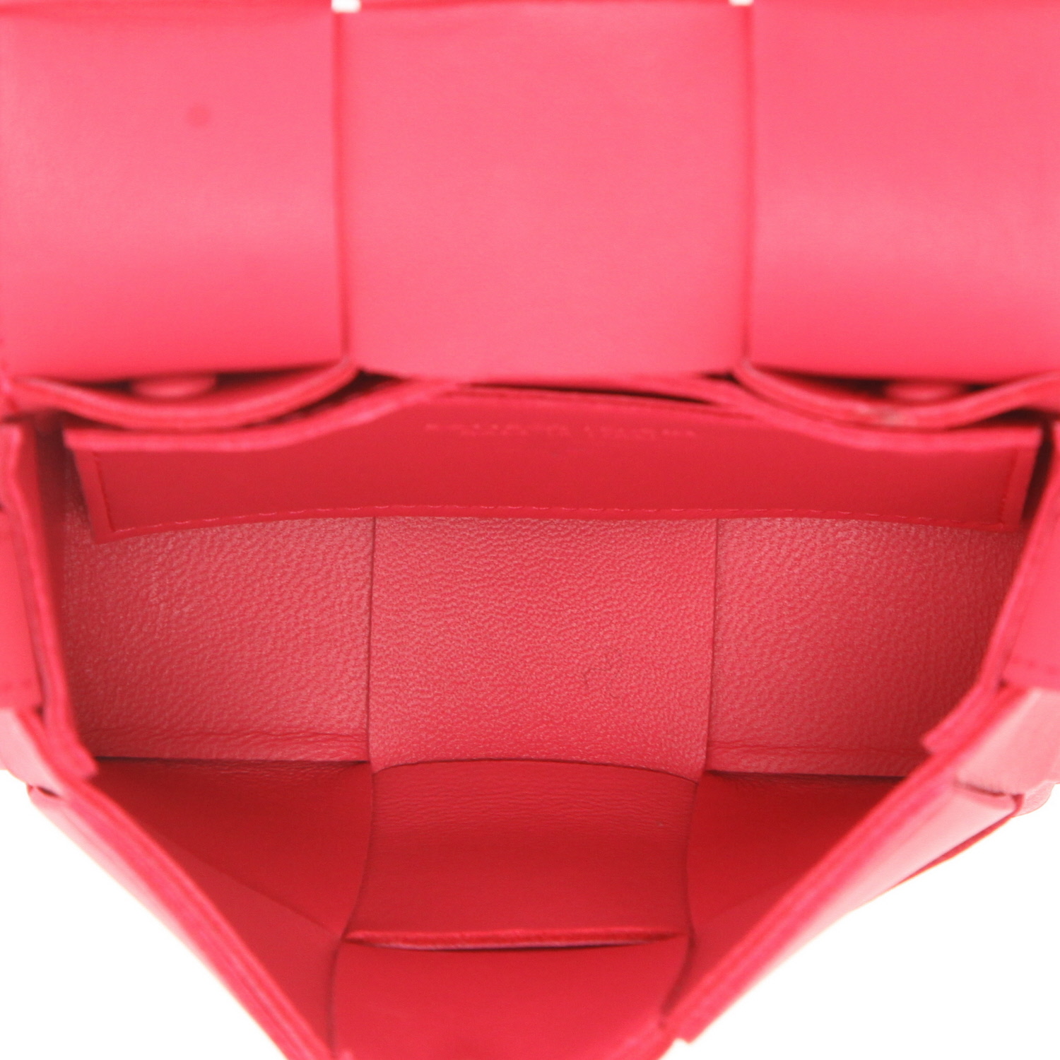 Bolso bandolera Bottega Veneta  Cassette mini  en cuero intrecciato rosa - Detail D3