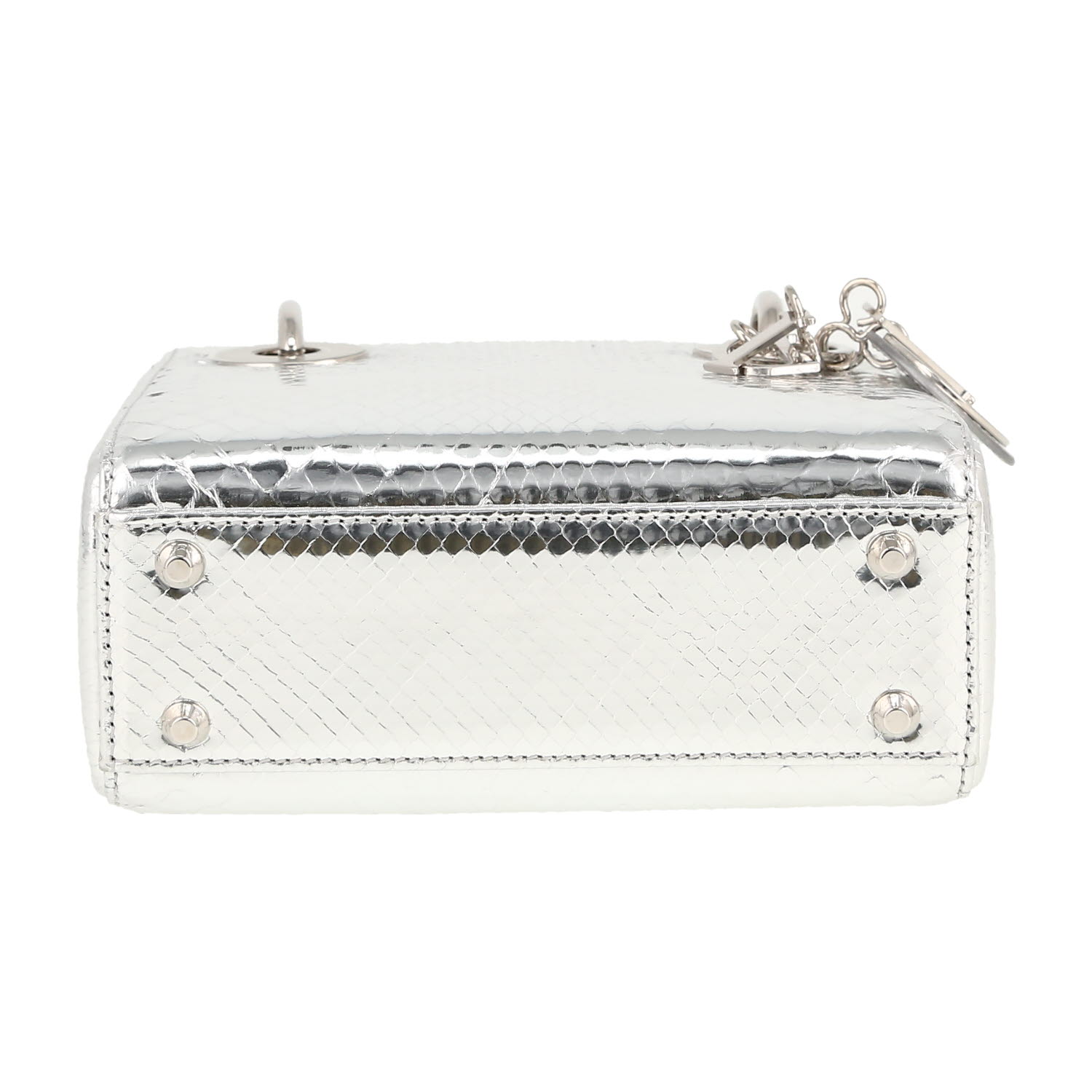 Borsa Dior  Mini Lady Dior in pitone argentato - Detail D1