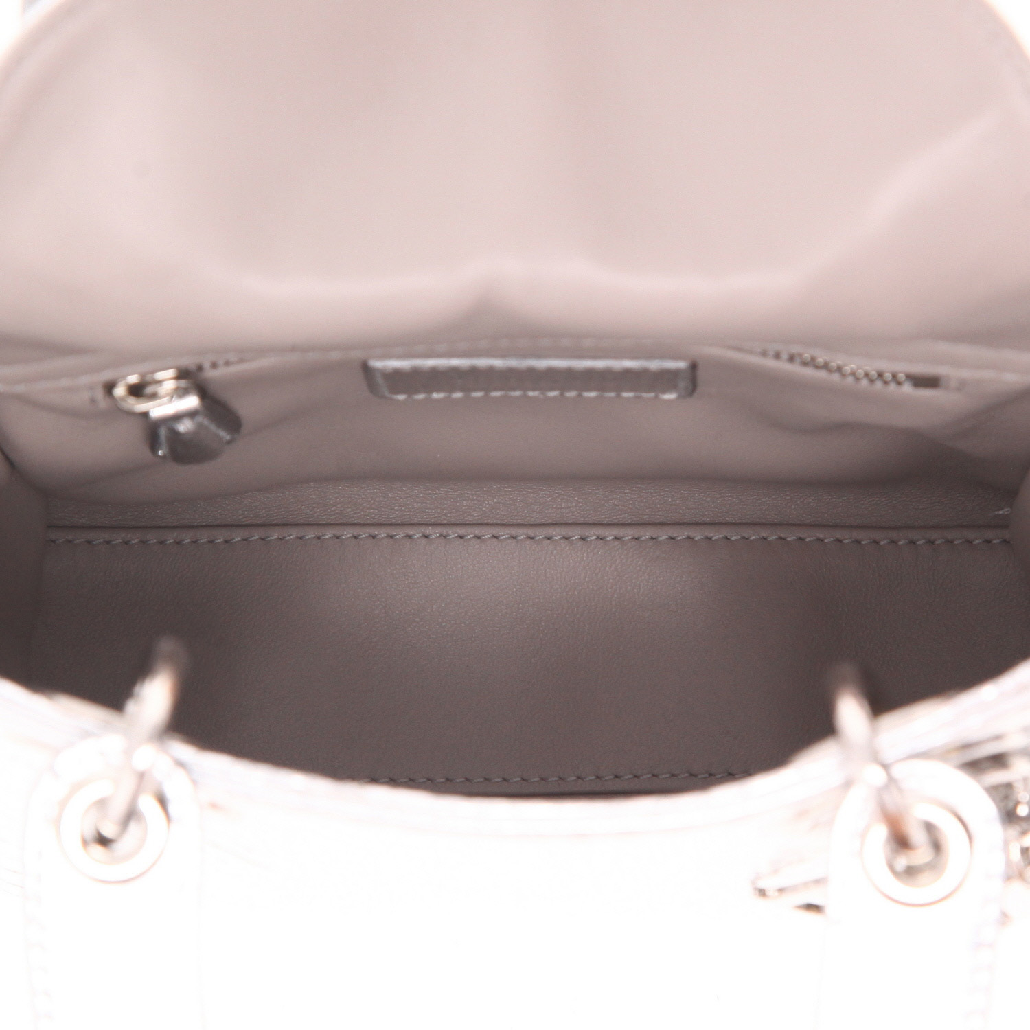 Borsa Dior  Mini Lady Dior in pitone argentato - Detail D3