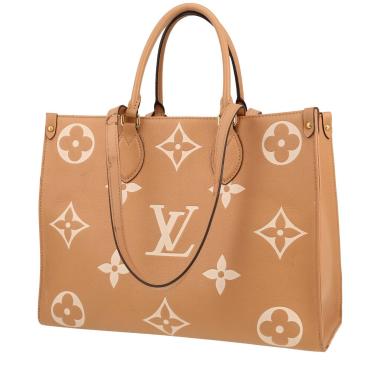 Louis Vuitton  Onthego medium model  shopping bag  in beige and pink two tones  empreinte monogram leather