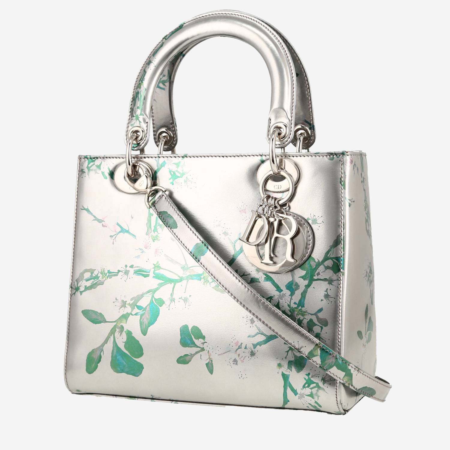 Borsa Dior  Lady Dior in pelle argentata