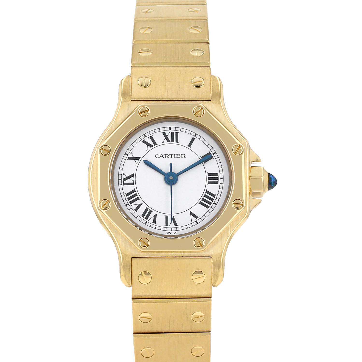 Montre Cartier Santos Octogonale en or jaune Ref: 0906  Vers 1990