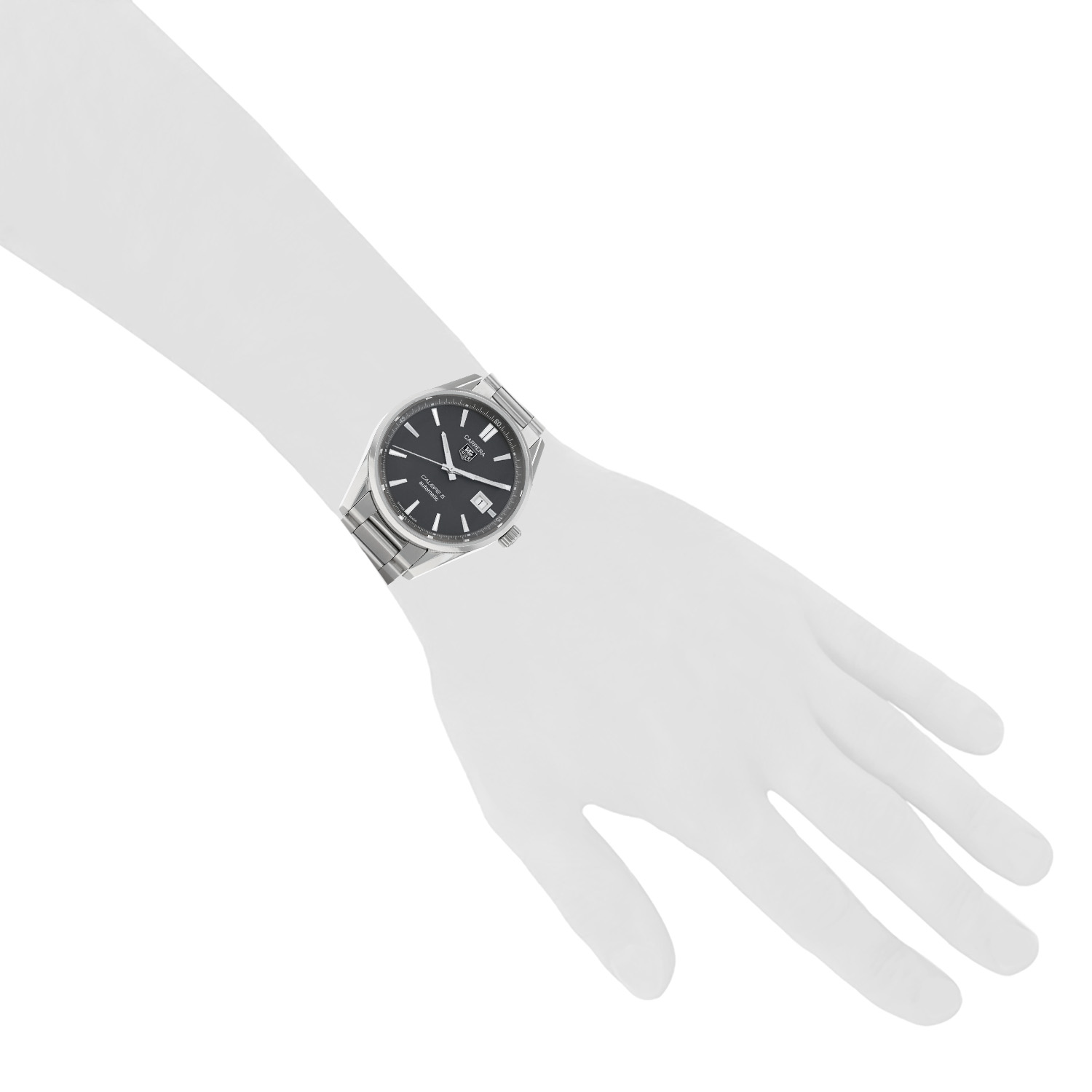 TAG Heuer Carrera Calibre 5  in stainless steel Ref: TAG Heuer - WAR211C  Circa 2017 - Detail D1