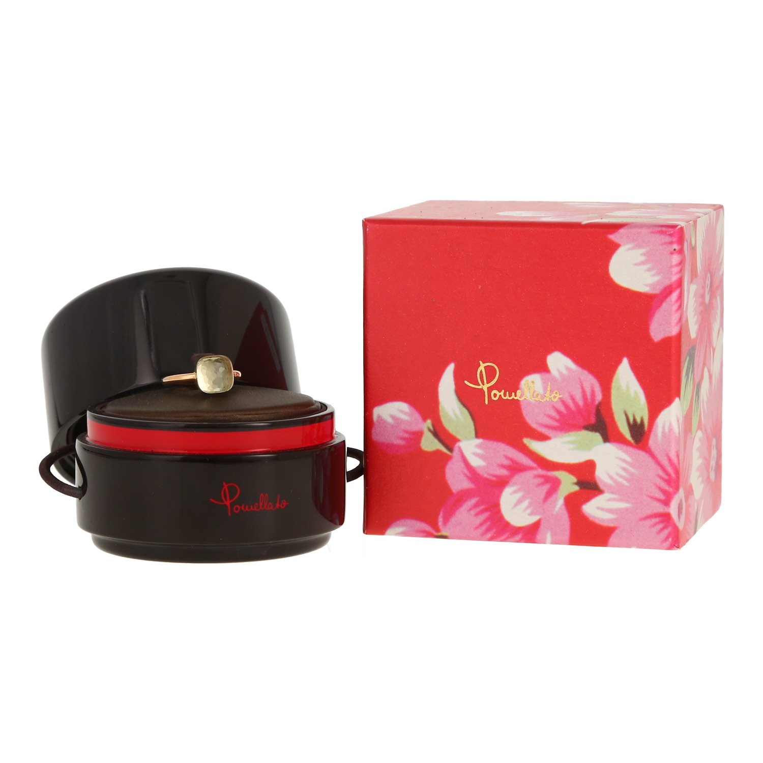 Pomellato Nudo ring in pink gold, white gold and quartz - Detail D2