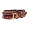 Bolso de mano Dior  Saddle mini  en lona Monogram Oblique color burdeos y cuero color burdeos - Detail D1 thumbnail