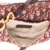 Bolso de mano Dior  Saddle mini  en lona Monogram Oblique color burdeos y cuero color burdeos - Detail D3 thumbnail