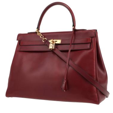 Bolso de mano Hermès  Kelly 35 cm en cuero rojo H