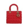 Sac à main Dior  Lady Dior moyen modèle  en cuir cannage rouge - 360 thumbnail