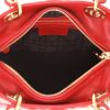 Dior  Lady Dior medium model  handbag  in red leather cannage - Detail D3 thumbnail