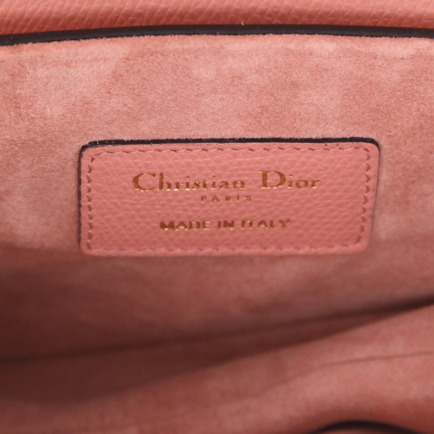 Bolso de mano Dior  Saddle mini  en cuero granulado rosa - Detail D2